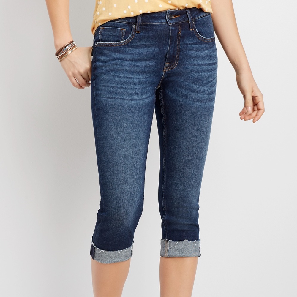 Vigoss Marley classic dark wash cuffed Capri 27
